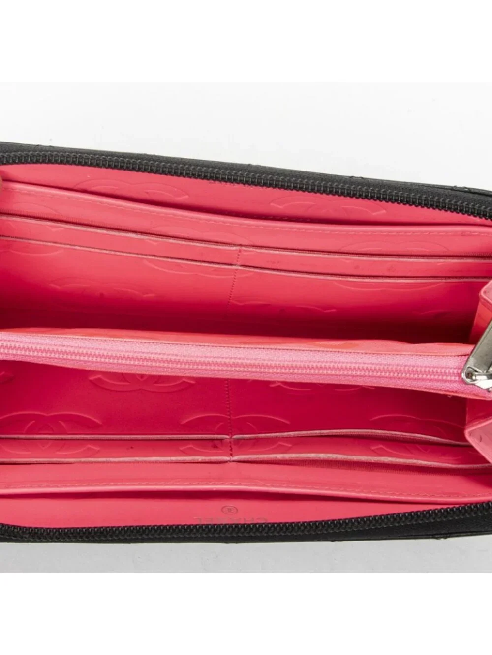 Chanel Cambon Ligne Zip Around Wallet Black Quilted Lambskin Leather